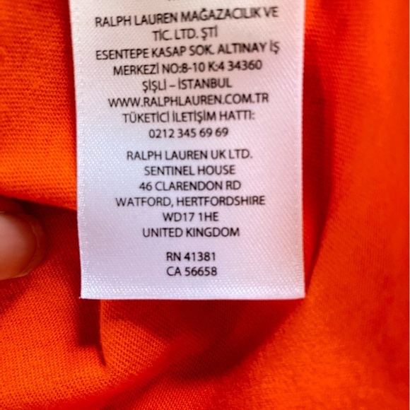 Polo Ralph Lauren Paint Splatter LOGO Spell Out Orange Classic Fit Tee (Size L) - Picture 7 of 10